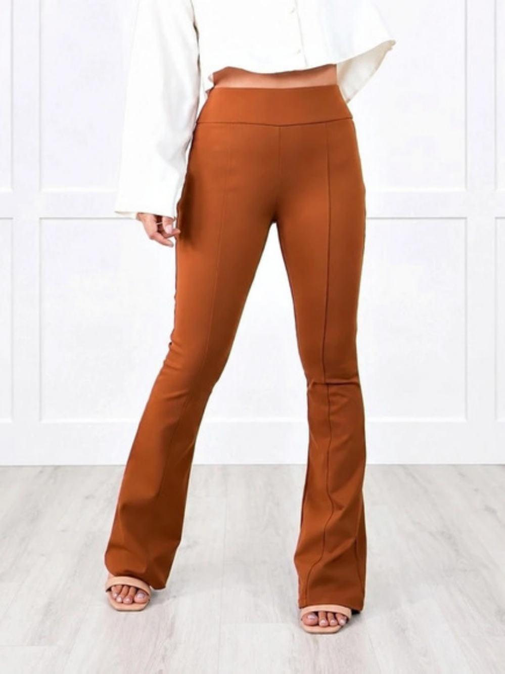 Dear Scarlett Magic Flare Pants Rust Brown
